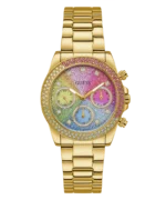 Montre femme Guess GW0483L4 dorée avec cadran multicolore et cristaux