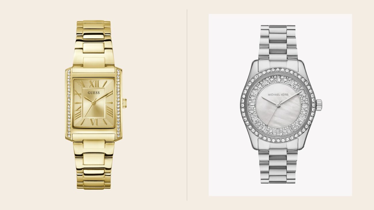 Montre Guess GW0874L4 dorée et montre Michael Kors MK7445 argentée, deux montres femme au Maroc