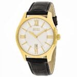 Montre Hugo Boss 1513020 Ambassador cadran blanc bracelet cuir croco noir 43mm