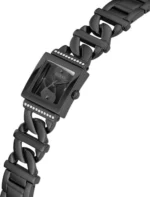 Détail du bracelet en chaîne noire et boîtier de la montre Guess GW0603L3