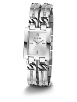 Montre Guess pour femme GW0668L1 avec cadran carré argenté et cristaux