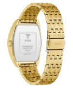 Dos du boîtier rectangulaire en acier et fermoir déployant de la montre Guess GW0975G2