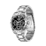 Montre Hugo Boss 1514267 Hero 2.0 vue de côté avec couronne, poussoirs et boucle déployante du bracelet