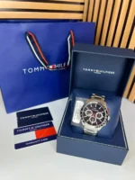 Montre Tommy Hilfiger 1791228 Hudson homme présentée dans son coffret officiel avec carte de garantie