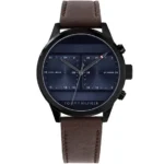 Montre Tommy Hilfiger 1791593 homme, vue de face, cadran Dual Hour, cadran et bracelet visibles en détail
