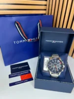 Montre Tommy Hilfiger 1791788 Mason homme présentée dans son coffret officiel avec carte de garantie
