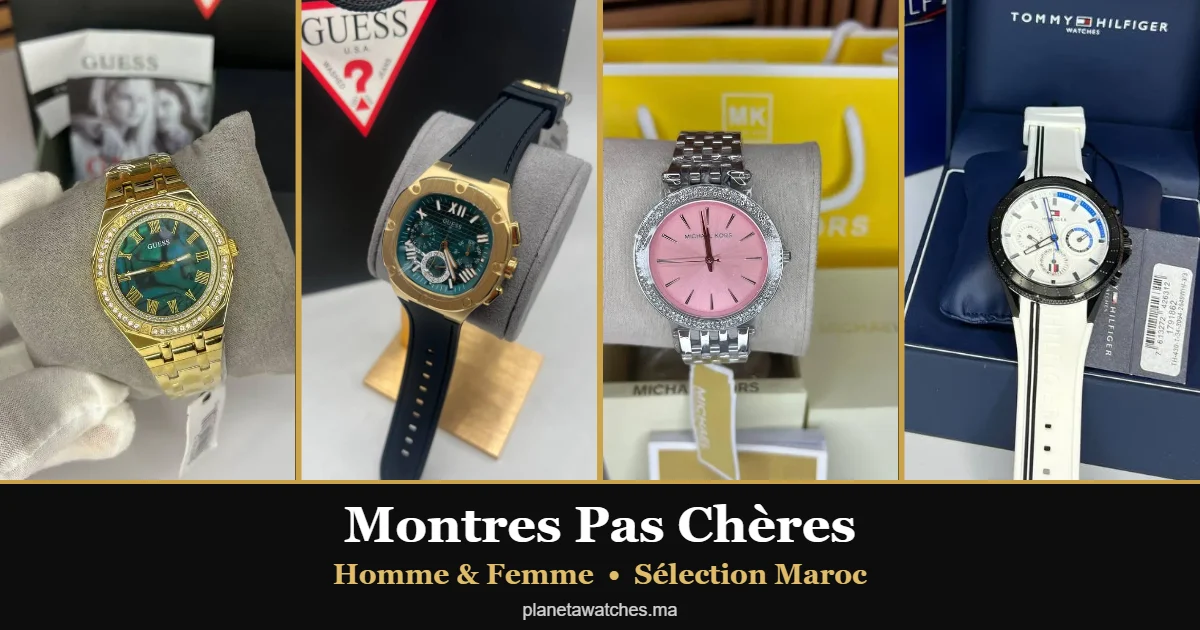 Montre pas chère au Maroc : sélection homme et femme Guess, Michael Kors et Tommy Hilfiger