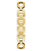 Bracelet à maillons G de la montre Guess GW0759L2 femme dorée, vu de dos avec gravure Guess
