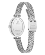 Dos de la montre Guess GW0935L1 femme en acier argenté avec les mentions Water Resistant et Japan Mov't