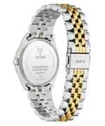 Montre Guess GW0936L3 Jada femme vue de dos, fond en acier gravé de la référence et fermoir siglé GUESS