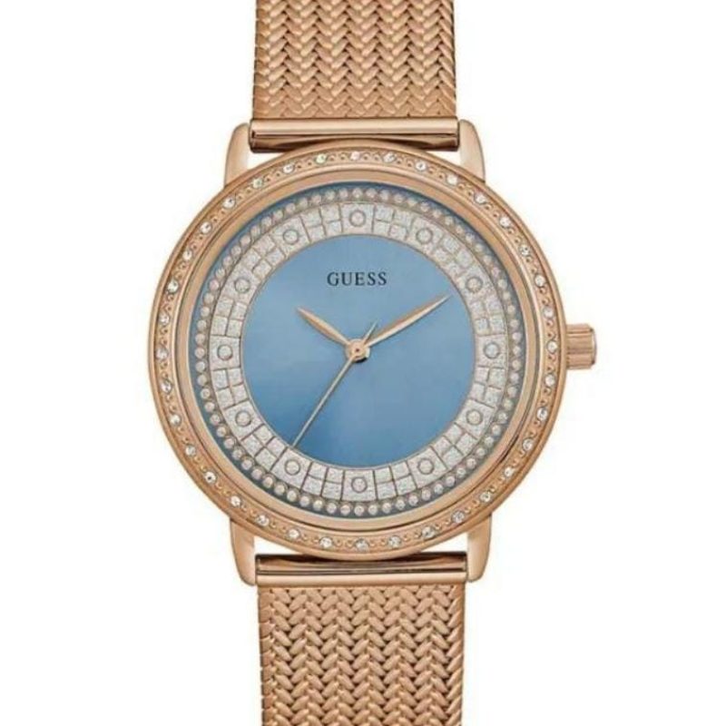 MONTRE GUESS Willow W0836L1 د.م.3,800.00 د.م.1,550.00 Marque: GUESS Modèle: Willow Boîtier: Diamètre : 36 mm Epaisseur : 10 mm Acier inoxydable Doré rose Cadran: Bleu Bracelet: Largeur : 16 mm Acier Inoxydable Doré rose Etanchéité: 30 m (3 ATM) Verre: Minéral Type de boucle: Boucle déployante