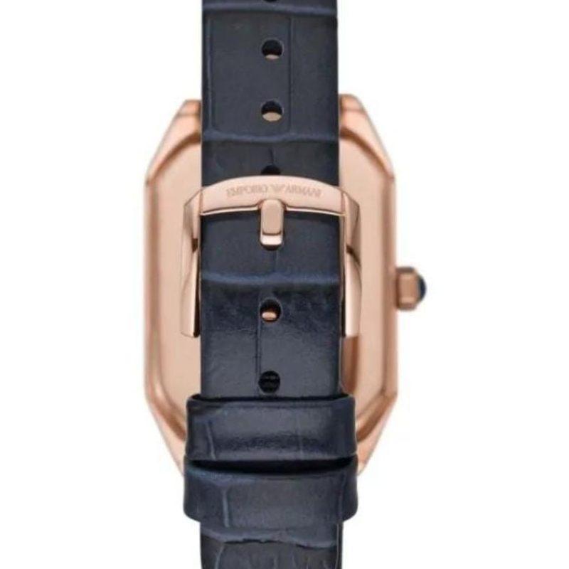 BAND COLOUR Blue BAND MATERIAL Leather BAND WIDTH 14 Millimeters BEZEL FUNCTION Others BEZEL MATERIAL Stainless Steel BRAND Emporio Armani CALENDAR TYPE No Calendar CASE DIAMETER 24 Millimeters CASE MATERIAL Stainless Steel CASE THICKNESS 7 Millimeters
