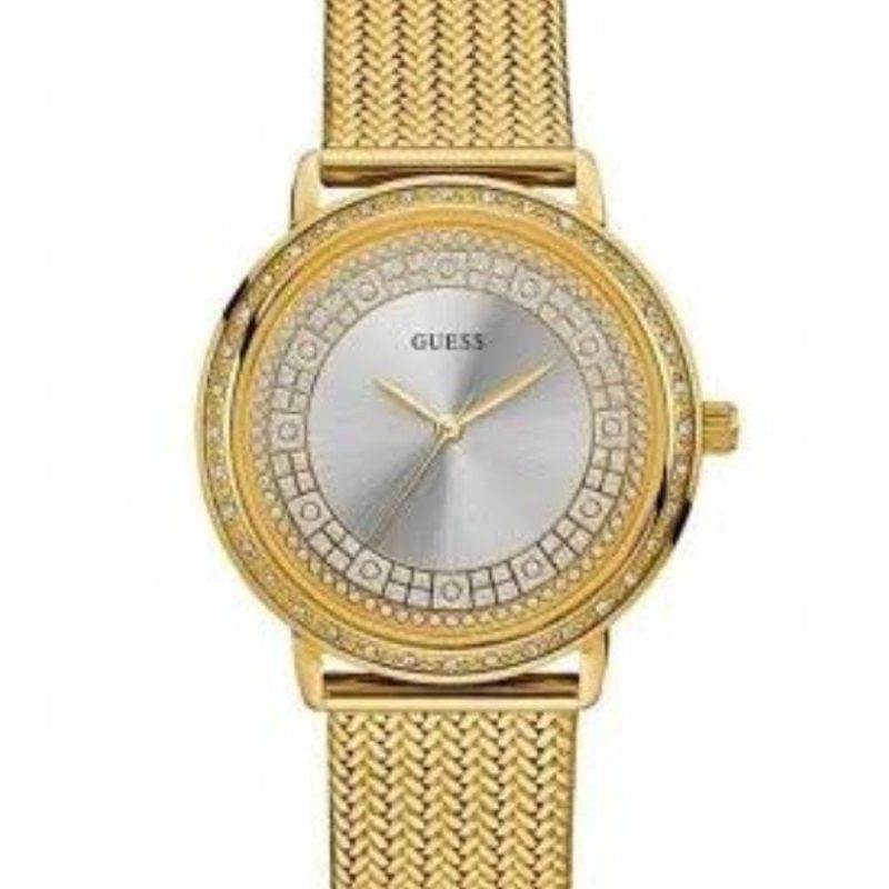 Montre Guess Willow W0836L3 femme dorée bracelet maille milanaise tressée Maroc