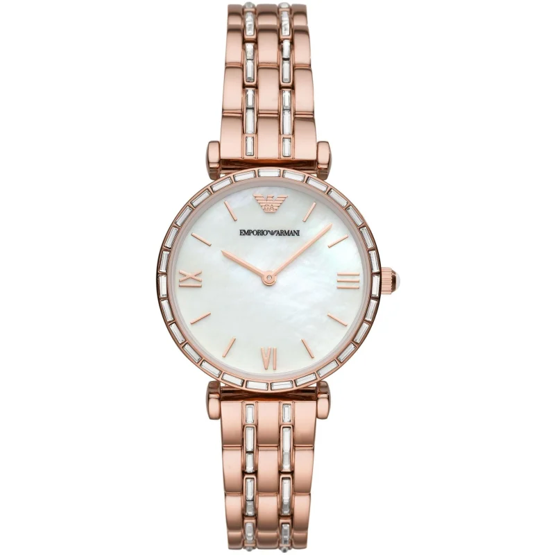 emporio armani ar11294 montre femme cadran nacre bracelet rose gold face