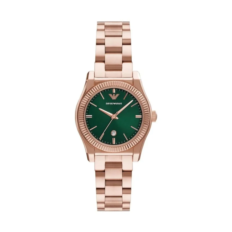 emporio armani ar11639 montre femme cadran vert bracelet rose gold face