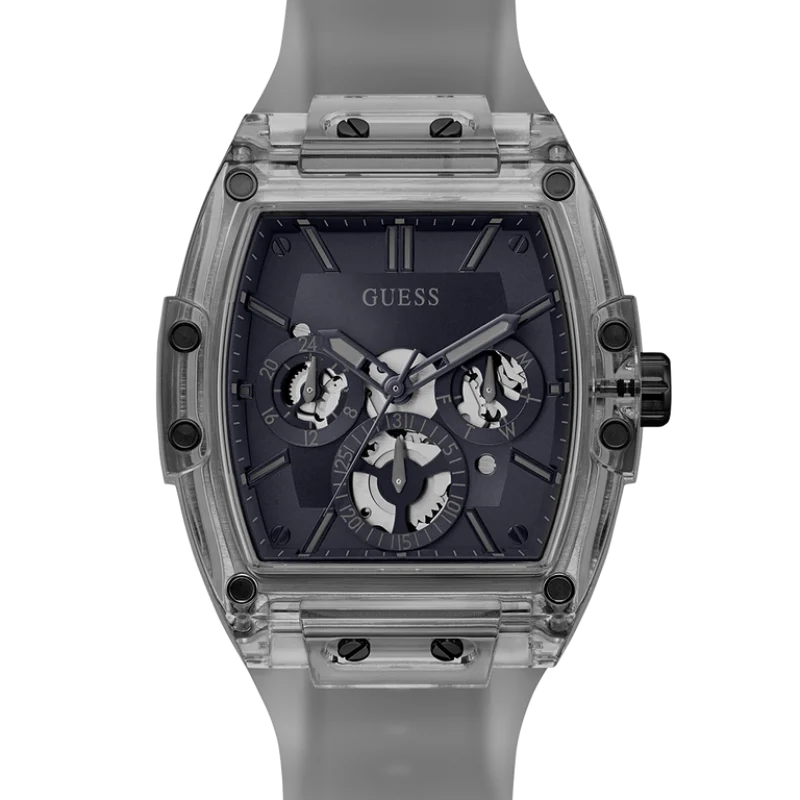 guess gw0203g9 phoenix montre homme grise multifonction face