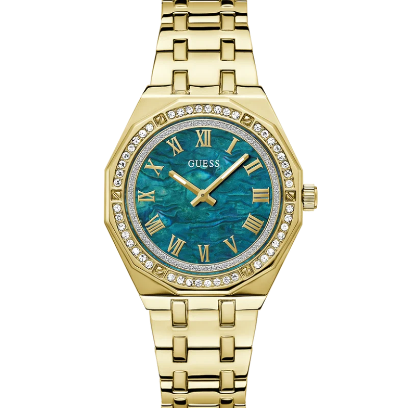 Montre femme GUESS GW0770L2 Desire dorée avec cadran vert nacré