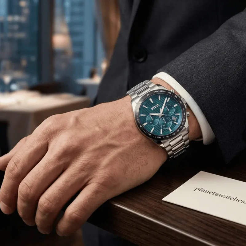 Montre Hugo Boss 1514241 portée au poignet d'un homme