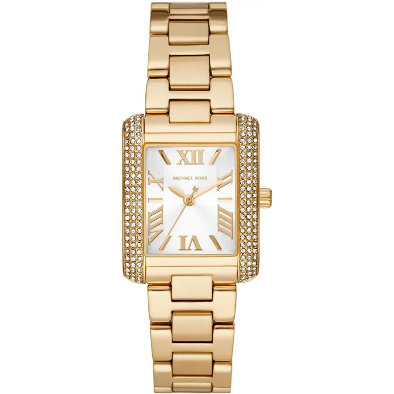 Montre femme Michael Kors MK4640 Emery dorée avec cadran blanc et détails pavés