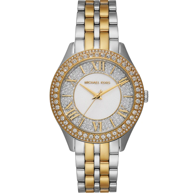 Montre femme Michael Kors MK4811 Harlowe bicolore avec cadran argenté pavé