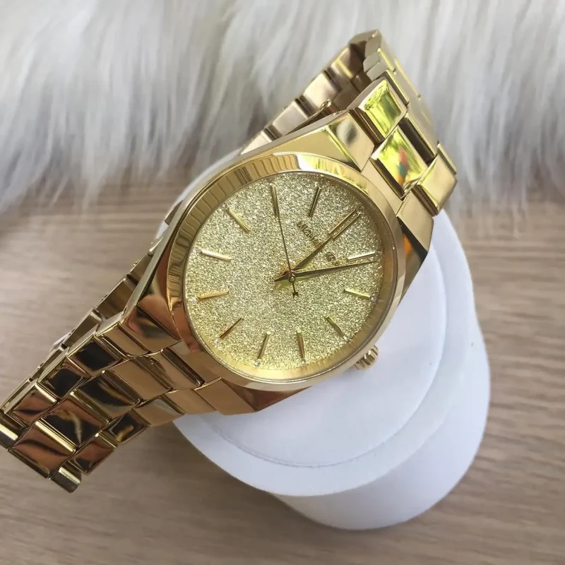michael kors mk6623 cadran doré détail scintillant pour femme au maroc