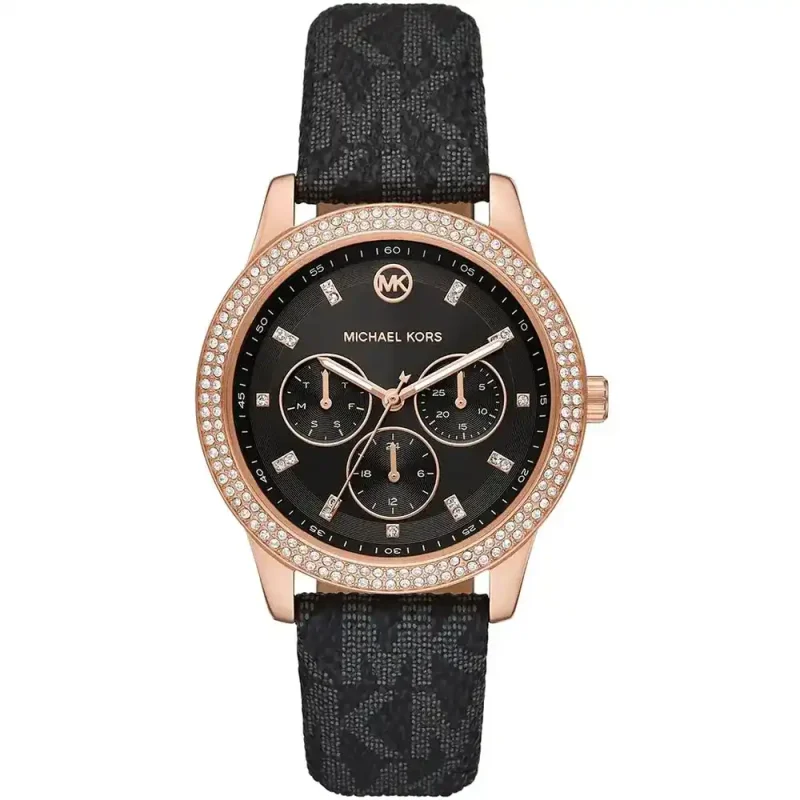 michael kors noir mk6968 montre femme cadran noir cristaux face