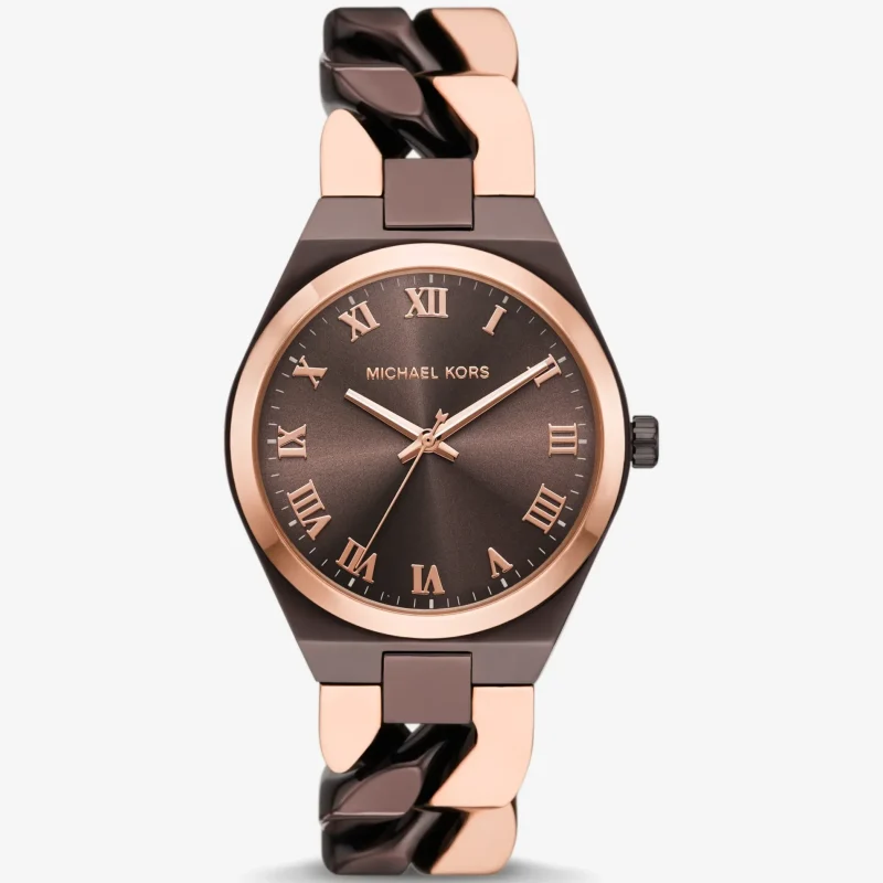 michael kors mk7501 montre femme cadran chocolat bracelet rose gold face