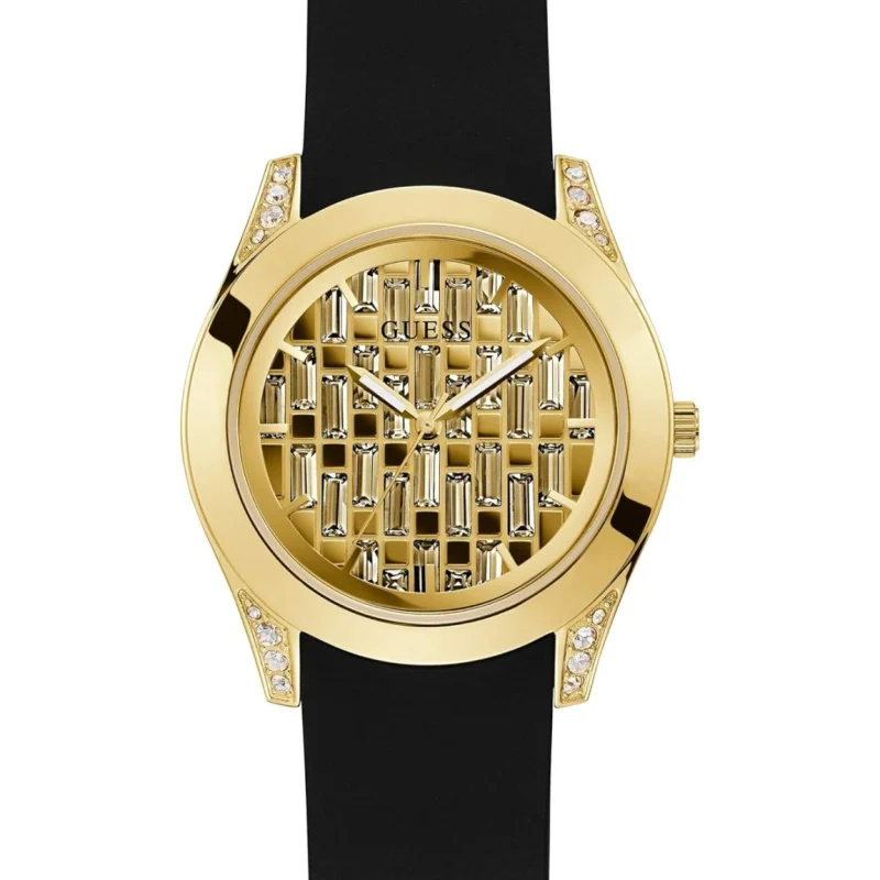 Montre femme GUESS GW0109L1 Clarity dorée avec cadran à cristaux baguette
