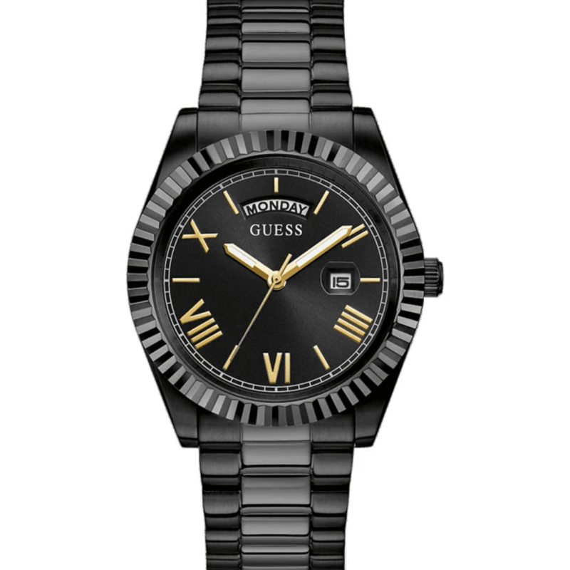 Montre Homme Guess noire GW0260G2 Continental entièrement noire pour homme.