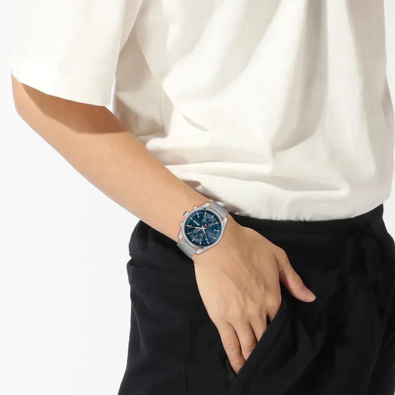 boss skytraveller 1514149 montre portee cadran bleu pour homme au maroc